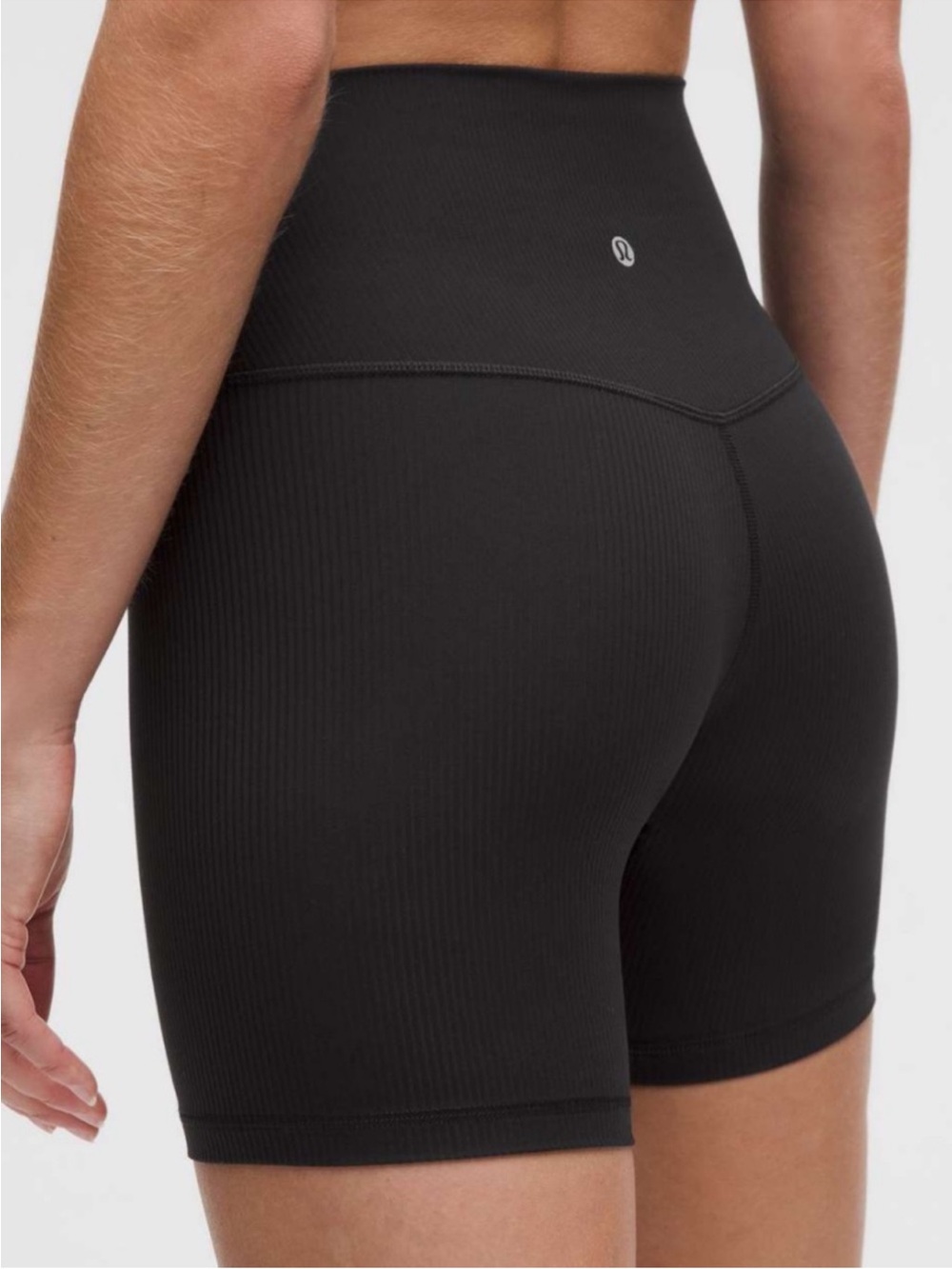 Lululemon Women's Align High-Rise Ribbed Short 6" Stretch Black Size 12